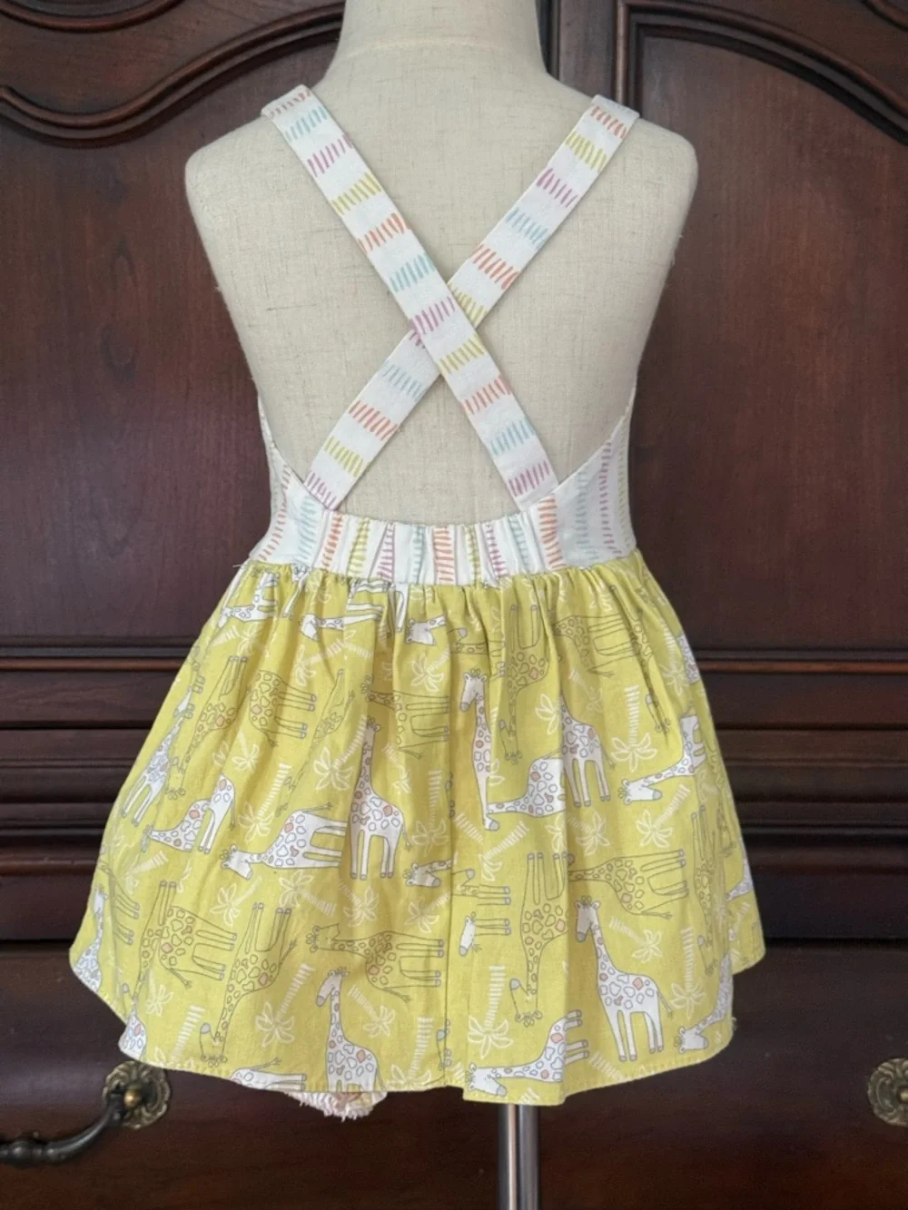 Ricrac & Ruffles Girls 4T Giraffe Safari Outfit Cross Back Top Bloomers Boutique